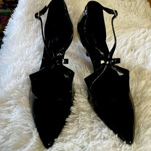Patent leather pointed toe strappy heel 3 inches